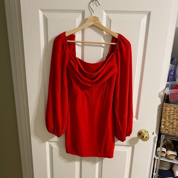 Princess Polly Lillie Long Sleeve Mini Dress Red - Picture 11 of 11